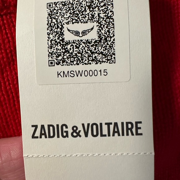 Zadig & Voltaire red cashmere sweater has a 498.00 price tag. - Picture 8 of 11